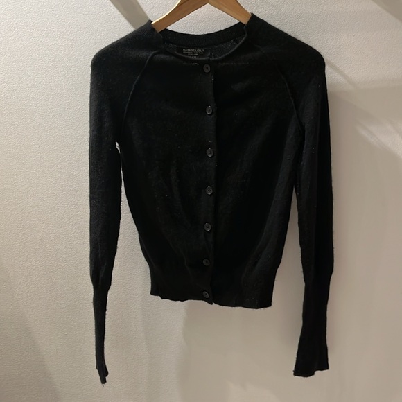 ALL SAINTS black 100% cashmere embroidered Rebels cardigan, size 2 - Picture 3 of 8